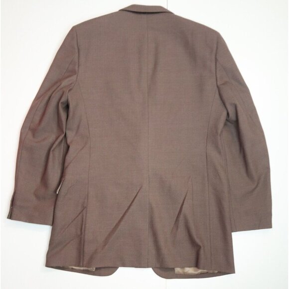 VINTAGE MEN'S BROWN TWO-BUTTON BLAZER JACKET - VITTORIO REX - SIZE 40R - Picture 3 of 4